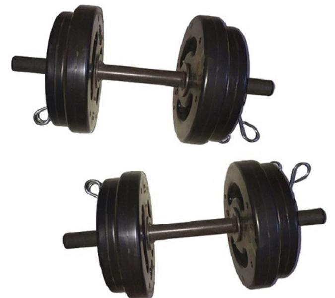 Imagem de Kit Halter Musculação 20kg Completo Anilhas Barras Presilhas