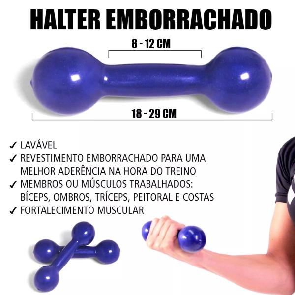 Imagem de Kit Halteres De Academia Emborrachado 1kg À 5kg - Par