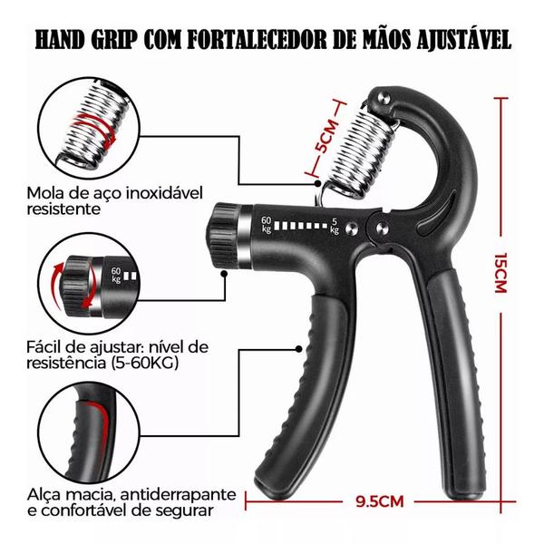 Imagem de Kit Hand Grip Fortalecimento Antebraço 5 Peças - Tomóvi