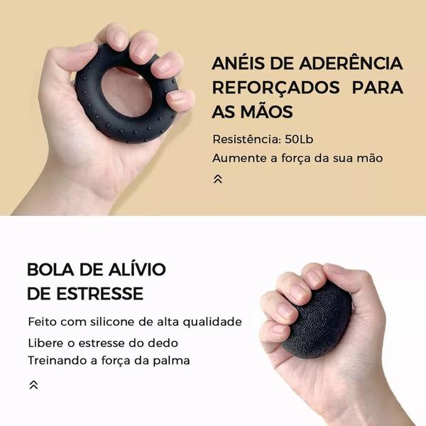 Imagem de Kit Hand Grip Fortalecimento Antebraço 5 Peças - Tomóvi