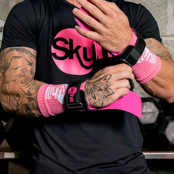 Imagem de Kit Hand Grip Legacy Skyhill Colors e Munhequeira Suor Rosa