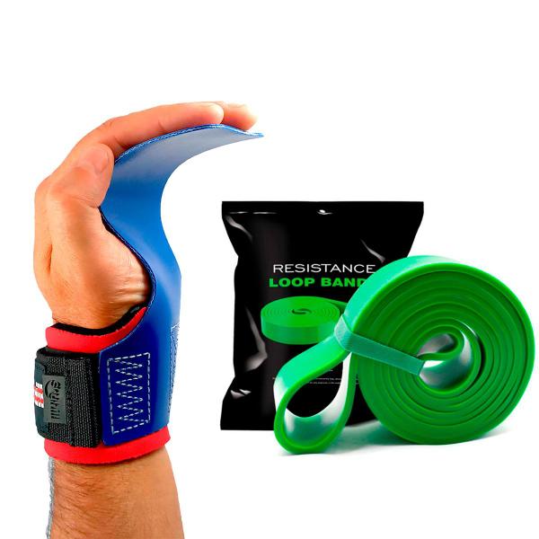 Imagem de Kit Hand Grip Legacy Skyhill USA e Super Band Verde até 75kg