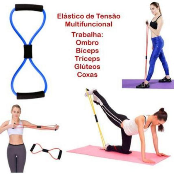 Imagem de Kit Hand Grip Mãos 5 A 60kg + Elástico de tensão Exercícios Yoga Ginástica