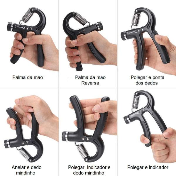 Imagem de Kit Hand Grip Mola Flexor Aparelho Fortalecedor Fortalecimento de Mãos Punho Pulso Dedo Antebraço Exercício Fisioterapia Musculação 7 peças