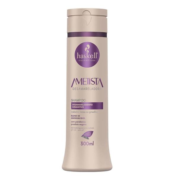 Imagem de Kit Haskell Ametista Desamarelador Shampoo Condicionador Mascara 300ml