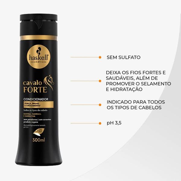 Imagem de Kit Haskell Cavalo Forte Crescer Cabelo Shampoo E Condicionador 300ml