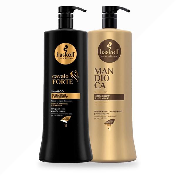 Imagem de Kit Haskell Cavalo Forte E Mandioca Shampoo 1 Litro Haskell