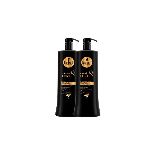 Imagem de Kit Haskell Cavalo Forte Shampoo 1l + Condicionador 01 Litro Cresce Cabelo