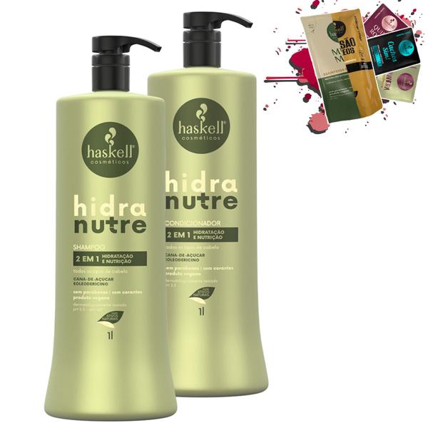 Kit Haskell Hidranutre Shampoo e Condicionador 1L Imagem de Kit Haskell Hidranutre Shampoo e Condicionador 1L
