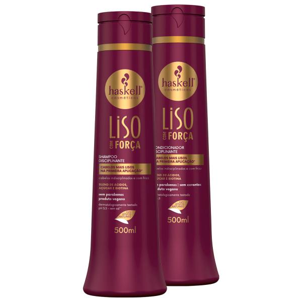 Imagem de Kit Haskell Liso Com Força Shampoo E Condicionador 500ml