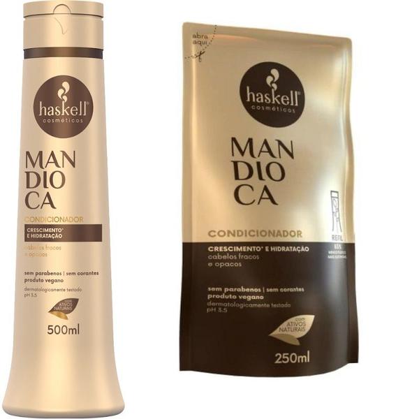 Imagem de Kit Haskell Mandioca Condicionador 500ML  + 1 Refil Condicionador 250