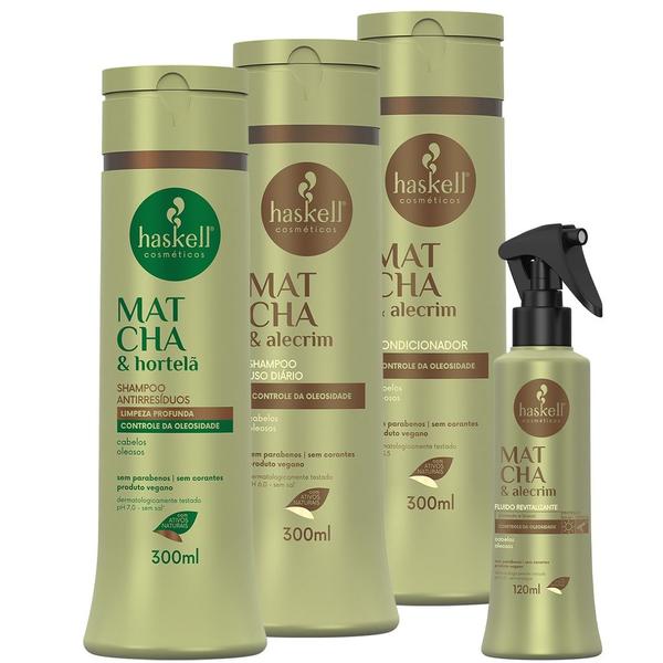 Imagem de Kit Haskell Matcha Alecrim Sh Cond Fluido + Sh Hortelã 300ml