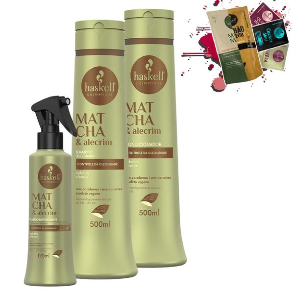 Imagem de Kit Haskell Matcha e Alecrim Sh Cond 500ml Fluido 120ml