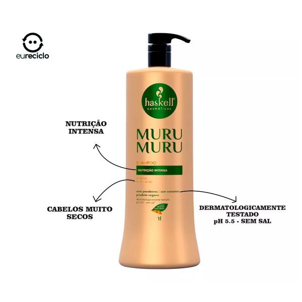 Imagem de Kit Haskell Murumuru Shampoo e Condicionador 1 Litro - Nutrição