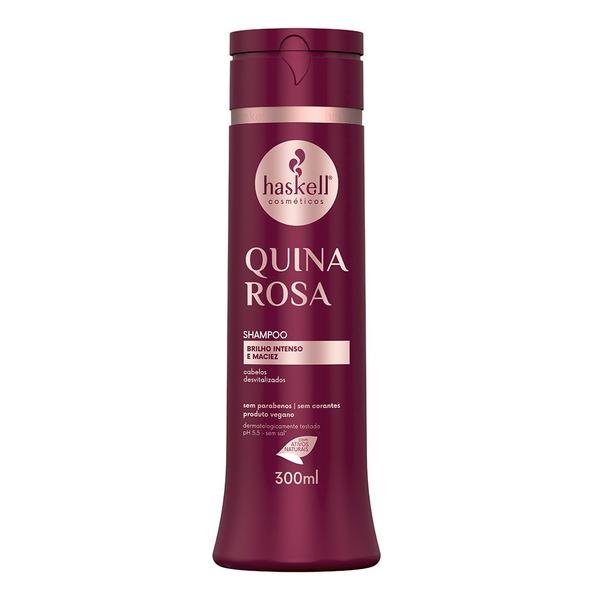 Imagem de Kit Haskell Quina Rosa  Shampoo e Condicionador 300ml Brilho Intenso e Maciez Para Cabeloso Desvitalizados