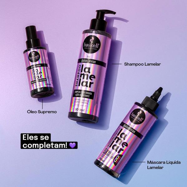 Imagem de Kit Haskell Tutano Shampoo Leave-in Lamelar Máscara Óleo (4 produtos)