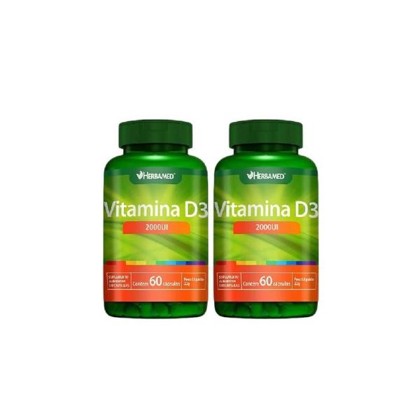 Imagem de Kit Herbamed Vitamina D3 2 Potes 60 Cápsulas Cada