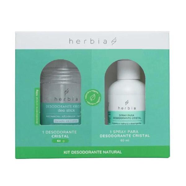 Imagem de Kit Herbia Desodorante Natural 60g + Spray Higienizador Para Desodorante 60ml