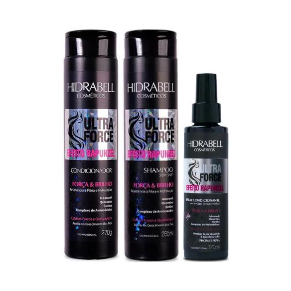 Imagem de Kit Hidrabell Ultra Force  - Shampoo + Condicionador + Spray