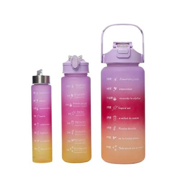 Imagem de Kit Hidratação Motivacional Garrafas 300ml 900ml 2L versatil