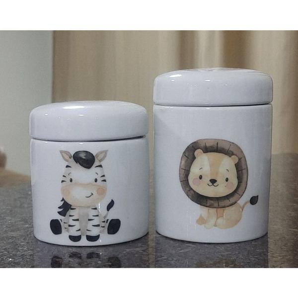 Imagem de Kit higiene bebê Safari 2 potes - Porcelana