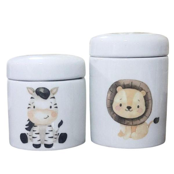 Imagem de Kit higiene bebê Safari 2 potes - Porcelana