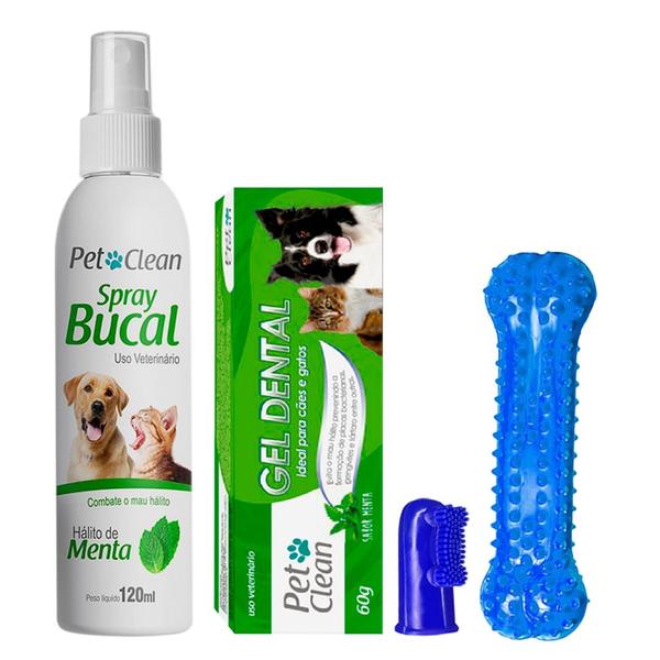 Imagem de Kit Higiene Bucal Para Cães e Gatos Pet Clean Sabores