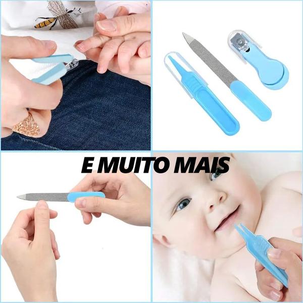 Imagem de Kit Higiene Do Bebe C/ Tesoura Termometro Sugador Rosa 10 Peças