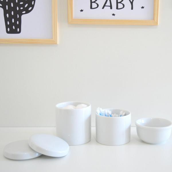 Imagem de Kit Higiene K017 Bebê Porcelanas Cuidado Algodão Cotonete Multi Uso