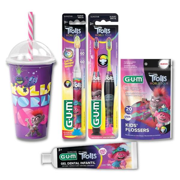 Imagem de Kit Higiene Oral Infantil Master Trolls GUM  Edição Limitada