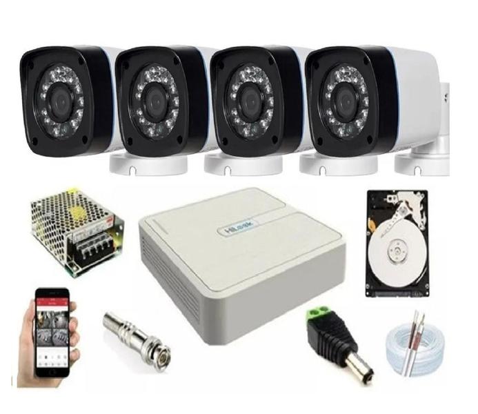 Imagem de Kit Hilook By Hikvision 4 Cam FULL HD 1080p DVR 104g-k1 C/160gb