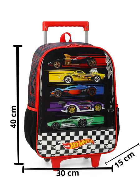 Imagem de Kit Hot Wheels Original Mochila de Rodinha + Lancheira PT