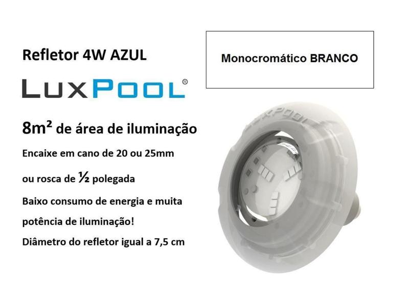 Imagem de Kit Iluminação Led Piscina Com 2 Leds Branco + Fonte 12V - Luxpool