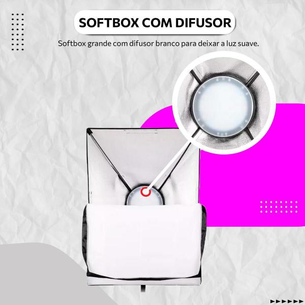 Imagem de Kit Iluminação Led Studio Softbox Tripé Controle + Bolsa