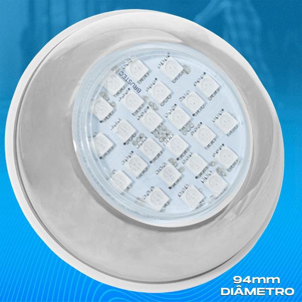 Imagem de Kit Iluminação Piscina 02 LED 5w RGB Inox + Fonte + Central