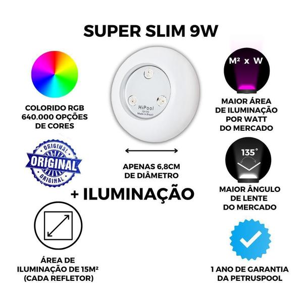 Imagem de Kit Iluminação Piscina Fibra - 2 Leds 9W + Touch + Fonte