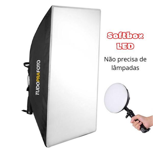 Imagem de Kit Iluminador de LED SHLED-004 Bivolt, Softbox 50x70 e Tripé