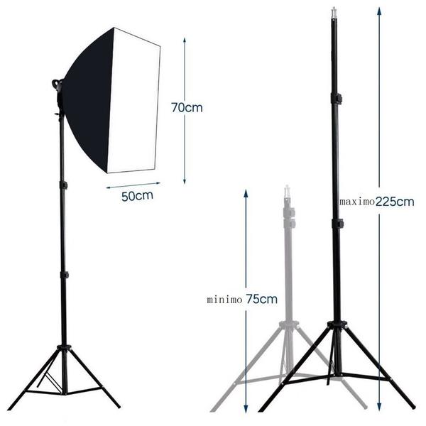 Imagem de Kit Iluminador Led 126 Circular Softbox 50x70cm Estúdio 60w