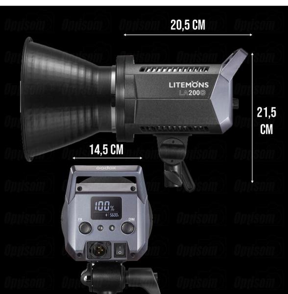 Imagem de Kit Iluminador Led Godox La200d Litemons 230w Daylight Luz Contínua Fria Com Tripé