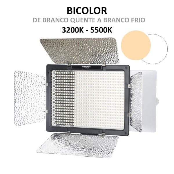 Imagem de Kit Iluminador Profissional 600 Led Yongnuo Yn600l Ii Bicolor + Fonte