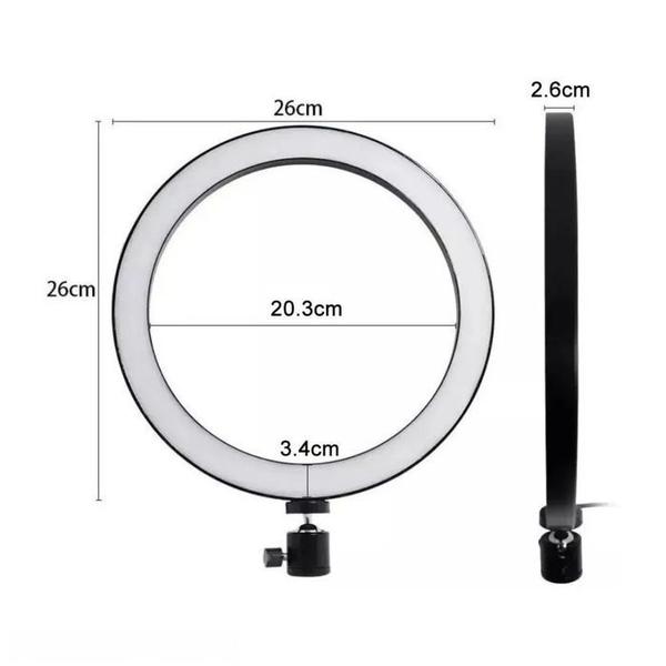 Imagem de Kit Iluminador Ring Light 12" LED USB ILUM-R12W16 + Maleta Maquiagem