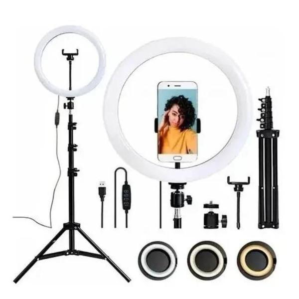 Imagem de Kit Iluminador Ring Light 12 Polegadas 30 Cm Tripé E Dimmer