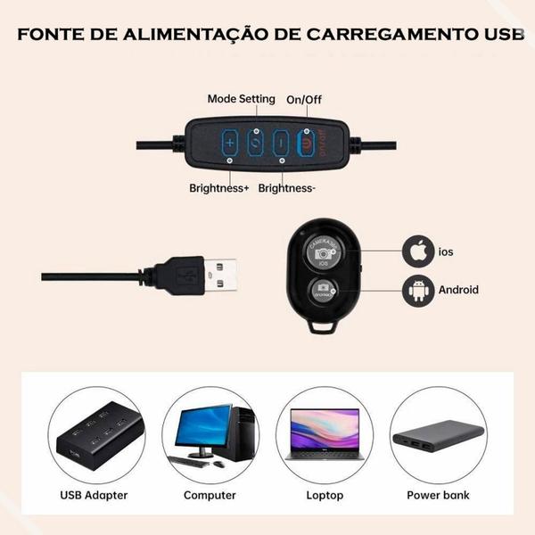 Kit Iluminador Ring Ligth Anel Luz 26Cm Fotos Make Tripé 2.1 - Bmax Imagem de Kit Iluminador Ring Ligth Anel Luz 26Cm Fotos Make Tripé 2.1
