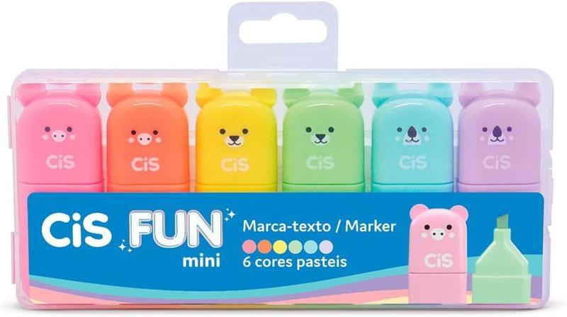 Imagem de Kit Infantil 2 Marca Textos Fun+Estojo Lápis de Cor 24 Cores