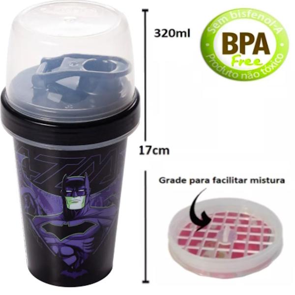 Imagem de Kit Infantil Batman Garrafinha 320ml e Sanduicheira Escolar