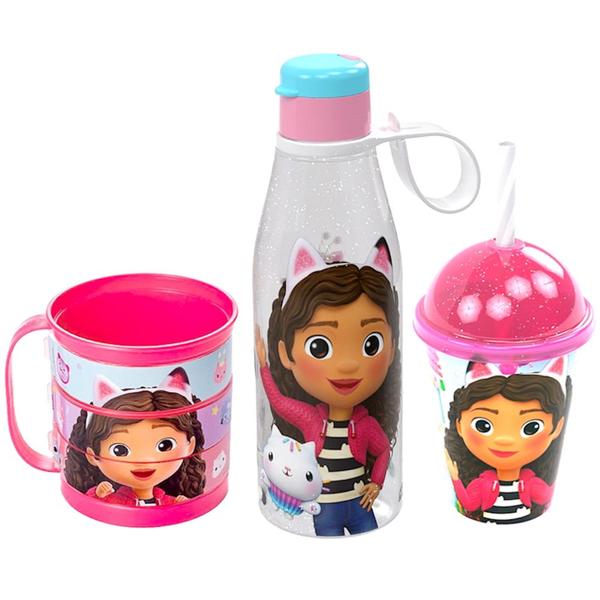 Imagem de Kit Infantil Casa Mágica da Gabby Caneca Divertida, Copo Shake e Garrafa Abre Fácil