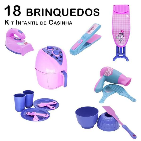 Imagem de Kit Infantil Casinha Ferro Tábua Forma Secador Chapinha18P