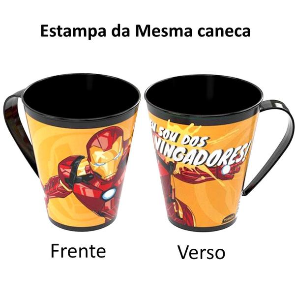 Imagem de Kit Infantil com Caneca Copo Refri e Copo Shake Homem de Ferro