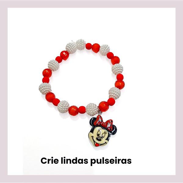 Imagem de Kit infantil de miçangas para crianças pingente de montar bijuterias pulseiras colares brincos 