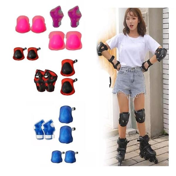 Kit infantil de segurança com joelheira, cotoveleira e protetor de pulso para esportes radicais - praça de ofertas